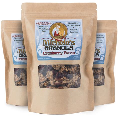 Micheles granola - Product details. Package Dimensions ‏ : ‎ 9.37 x 9.25 x 5.55 inches; 12 Ounces. UPC ‏ : ‎ 857768008225. Manufacturer ‏ : ‎ Michele’s Granola. ASIN ‏ : ‎ B07MVFT12F. Best Sellers Rank: #135,586 in Grocery & Gourmet Food ( See Top 100 in Grocery & Gourmet Food) #418 in Granola. 
